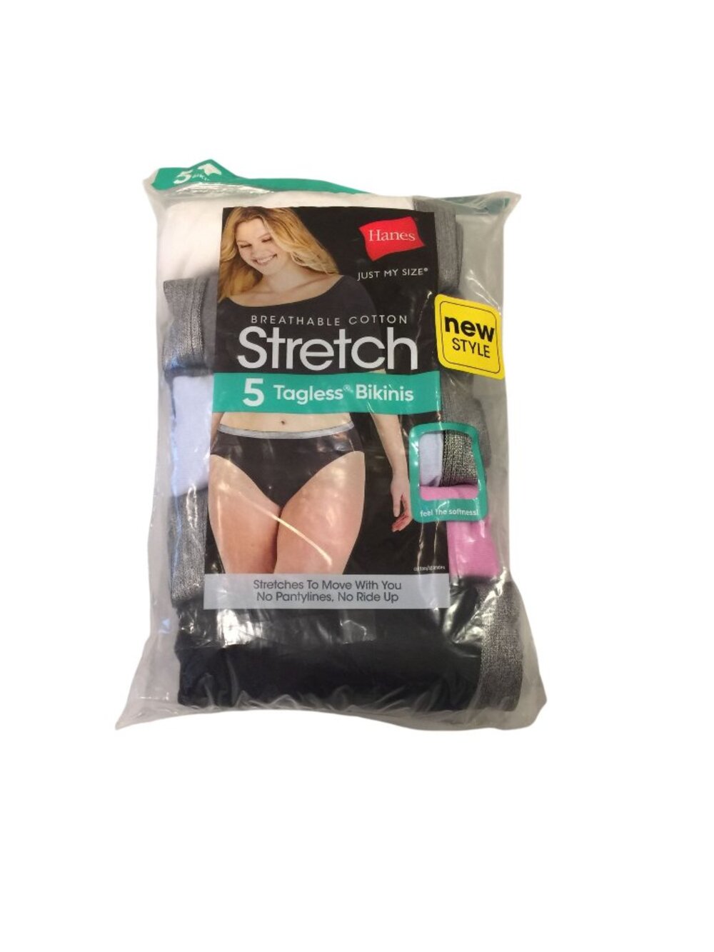 JMS Breathable Stretch Tagless Bikinis Size 12/4X Set of 5 Gray Pink Black
